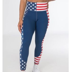 Curves N Combatboots American Flag Legging Sz M